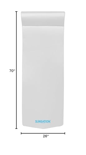 TRC Recreation Sunsation Vinyl Coated Foam Swimming Pool Float Mat Adult Lounger with Built-in Roll Pillow