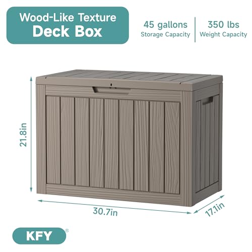 30 Gallon Waterproof Resin Deck Box, UV Resistant Outdoor Storage for Garden, Patio, Porch, Delivery,Striped Black