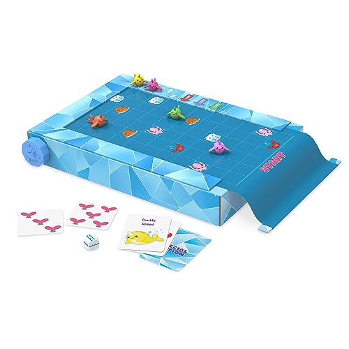 Peaceable Kingdom Narwhal Waterfall Cooperative Game – Fun Games for Kids Ages 6 and Up - Fast-Paced Kid Board Games – Includes Moving Gameboard for Extra Excitement