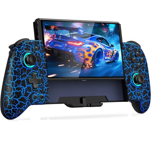 Switch Controllers Compatible with Nintendo Switch/OLED, One-Piece Joypad Controller Replacement for Switch Pro Controller with 9 Lights Color, Switch Remote for Users Who Prefer Handheld Mode