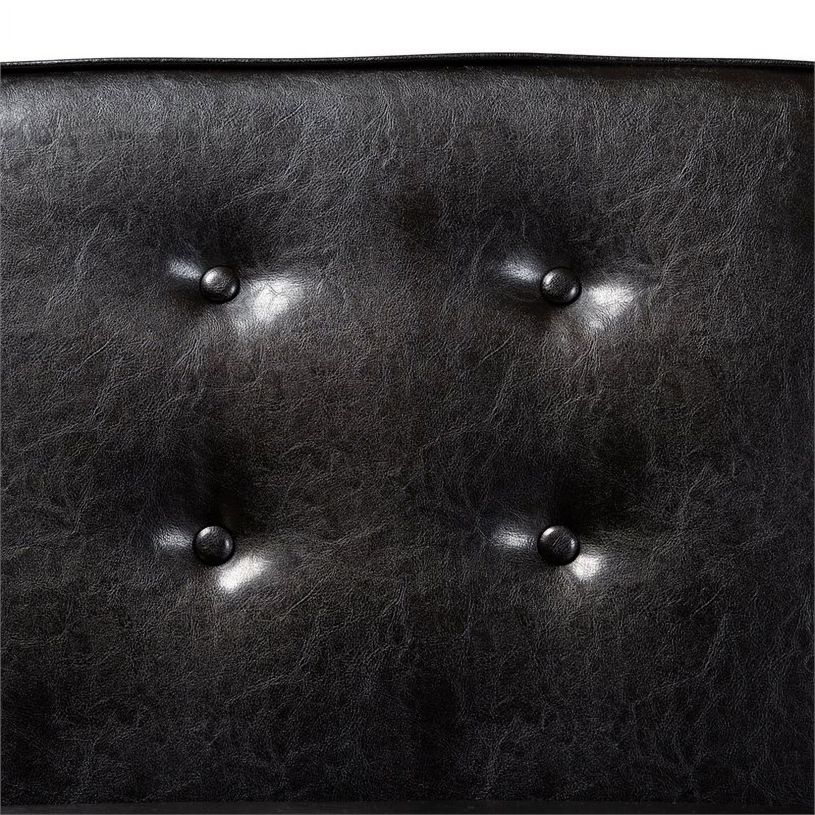 Bowery Hill Dark Brown Faux Leather Upholstered Wood Dining Chair