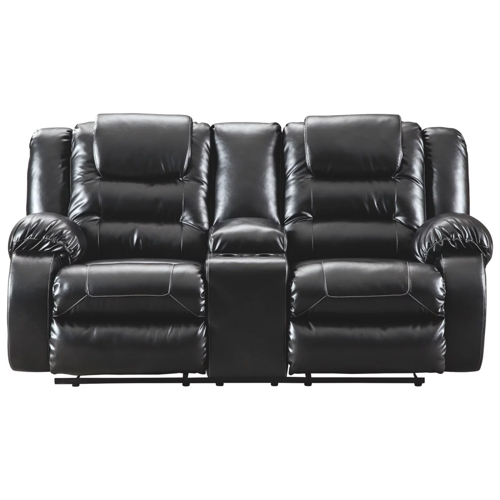 Signature Design by Ashley Vacherie Reclining Loveseat with Console in Chocolate