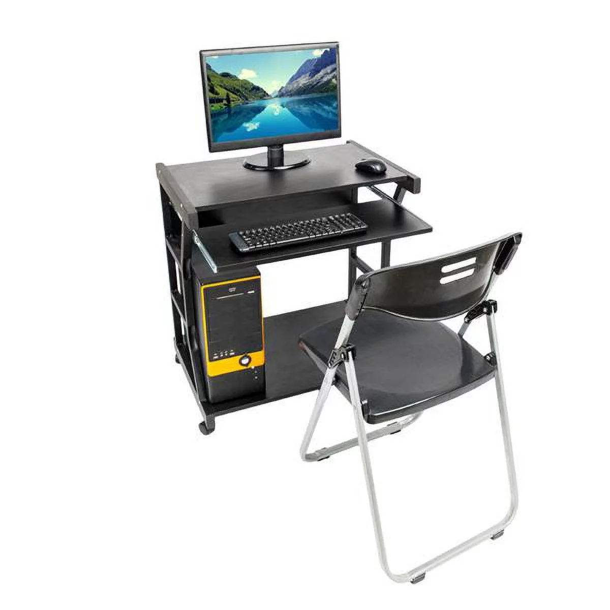 Bornmio Moveable Four-wheel Computer Desk Black
