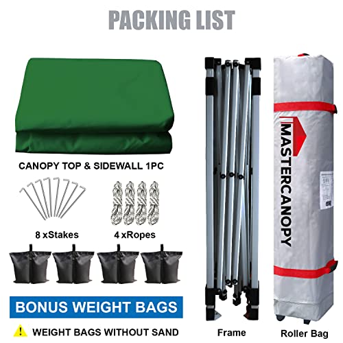 MASTERCANOPY Durable Pop-up Canopy Tent with 1 Sidewall (10'x10',White)