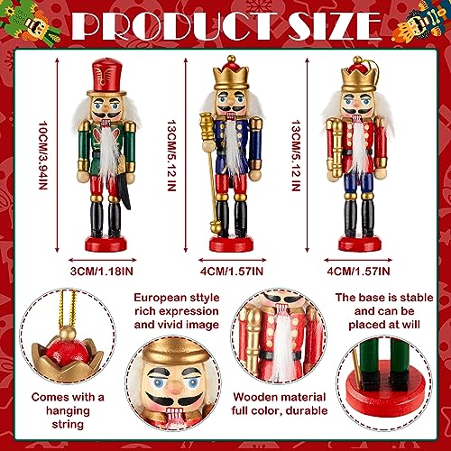 Liliful Christmas Nutcracker Ornament Set 18 Pcs Nutcracker Soldier Christmas Decoration Wooden Hanging Ornaments for Xmas Tree Figure Puppet Toy Present(Classic Style)