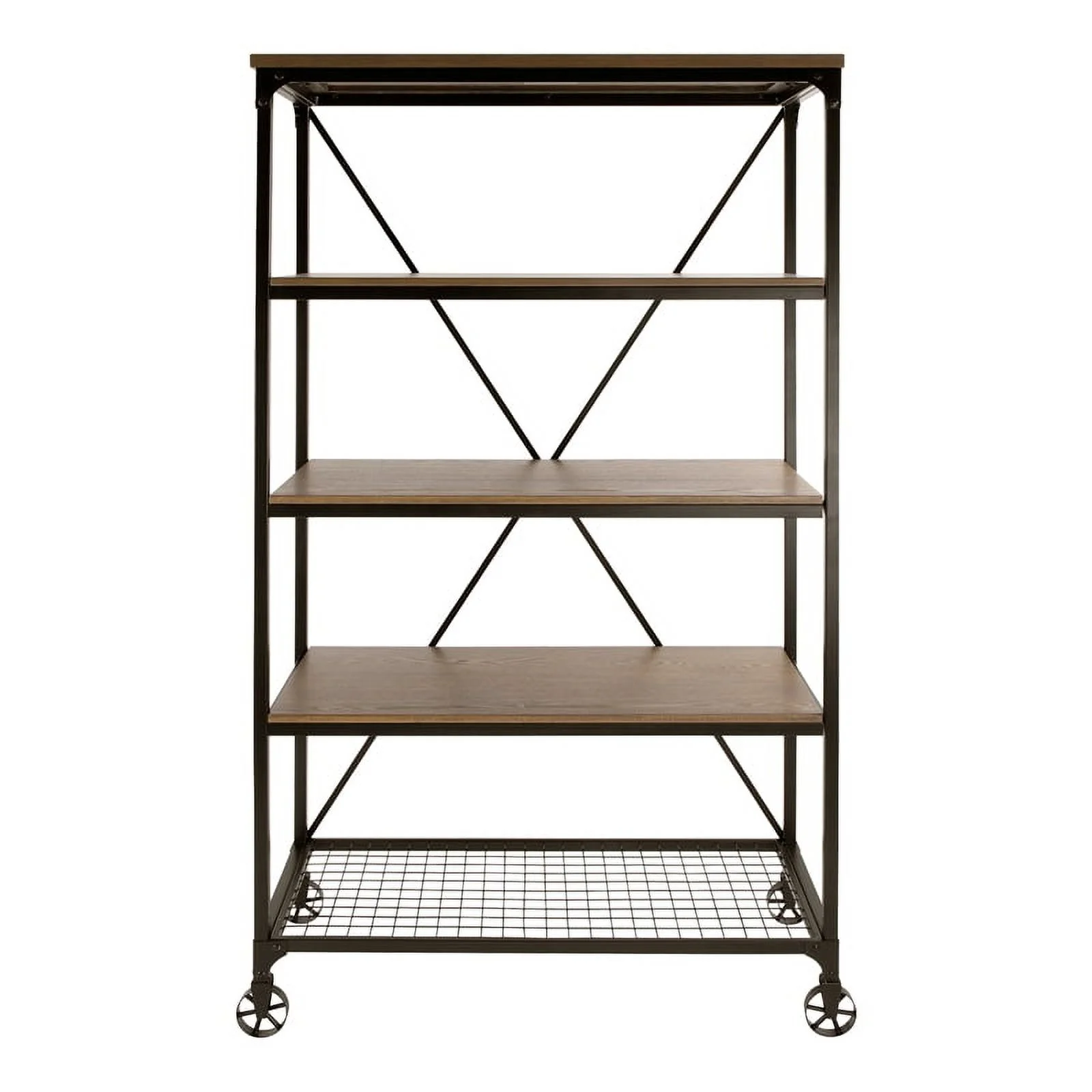 Home Elegance 5099-17 72 x 18 x 40 in. Millwood Bookcase - Distressed Ash