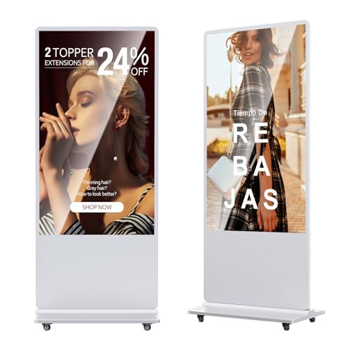 43'' Digital Signage Display Smart Android LCD Sign Kiosk Electronic Menu Board Advertising Display Screen Monitor HDMI WiFi USB 4K Media Video Player (Non Touch Screen,Black)