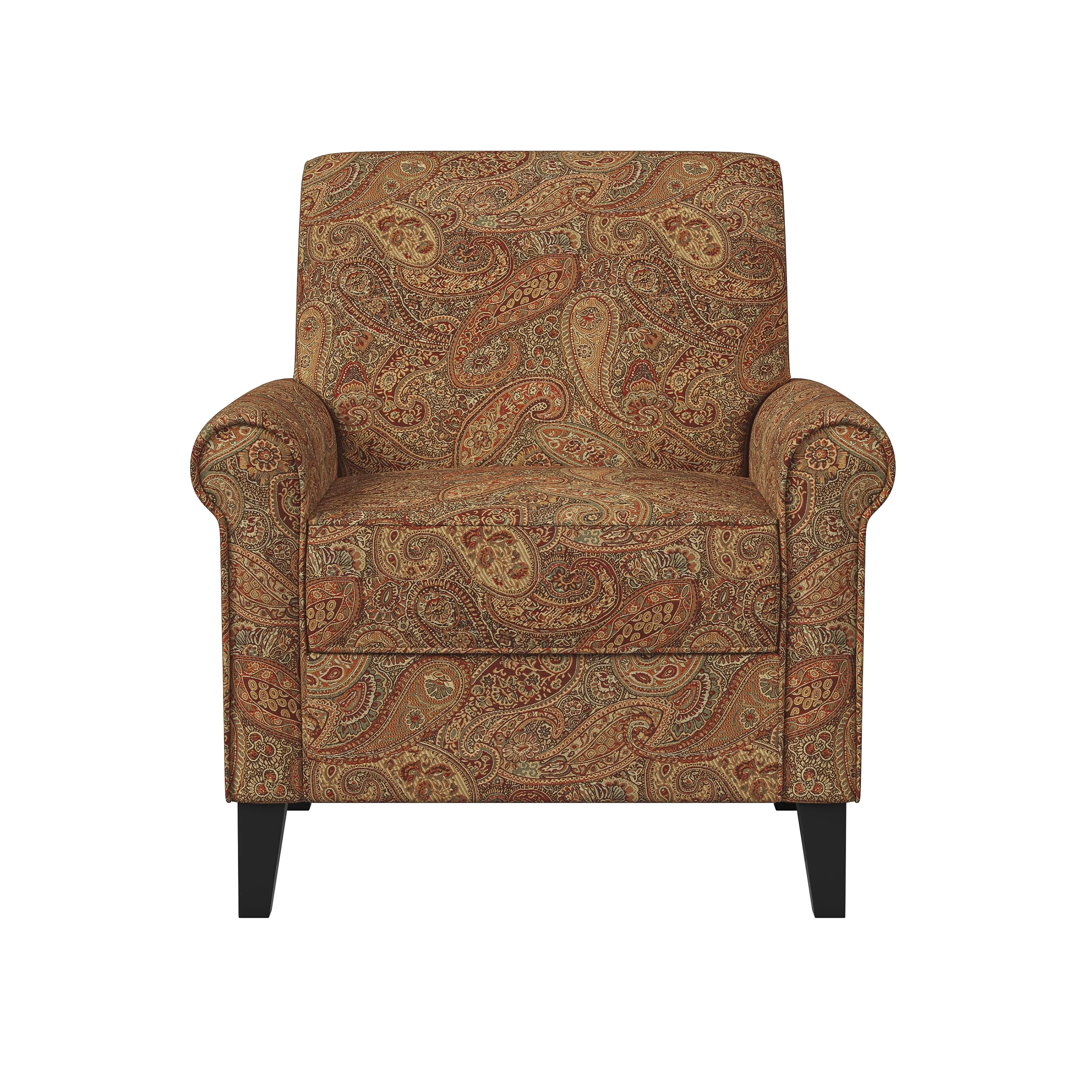 Homesvale Jean Traditional Burgundy Armchair, Paisley Print