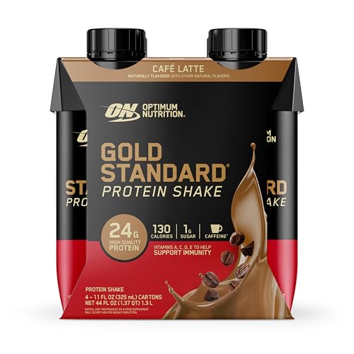 Optimum Nutrition Gold Standard Protein Shake, 24g Protein, Ready to Drink Protein Drinks, Chocolate, 11 Fl Oz, 12 Count (Pack of 1) (Packaging May Vary)