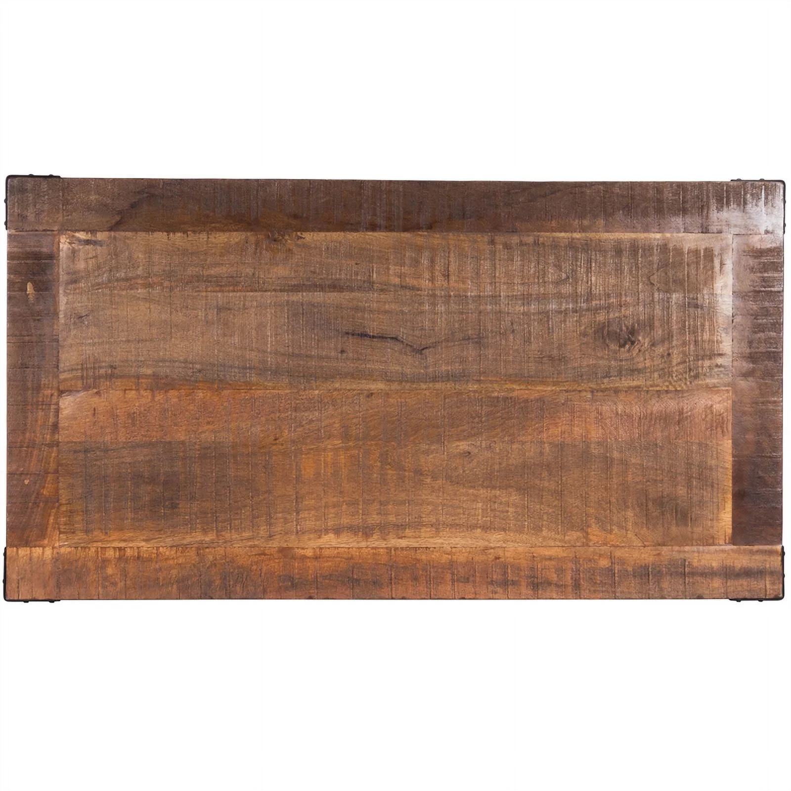 Beaumont Lane Rustic Lodge Industrial Wood and Metal Pub Table in Beige