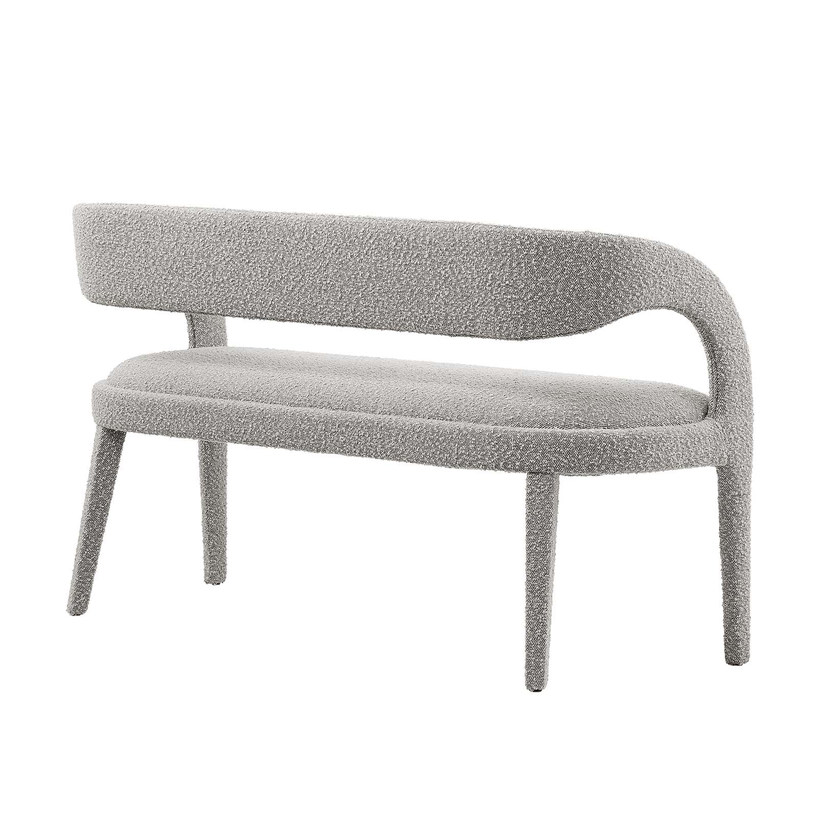 Modway Pinnacle Boucle Fabric Accent Bench in Taupe