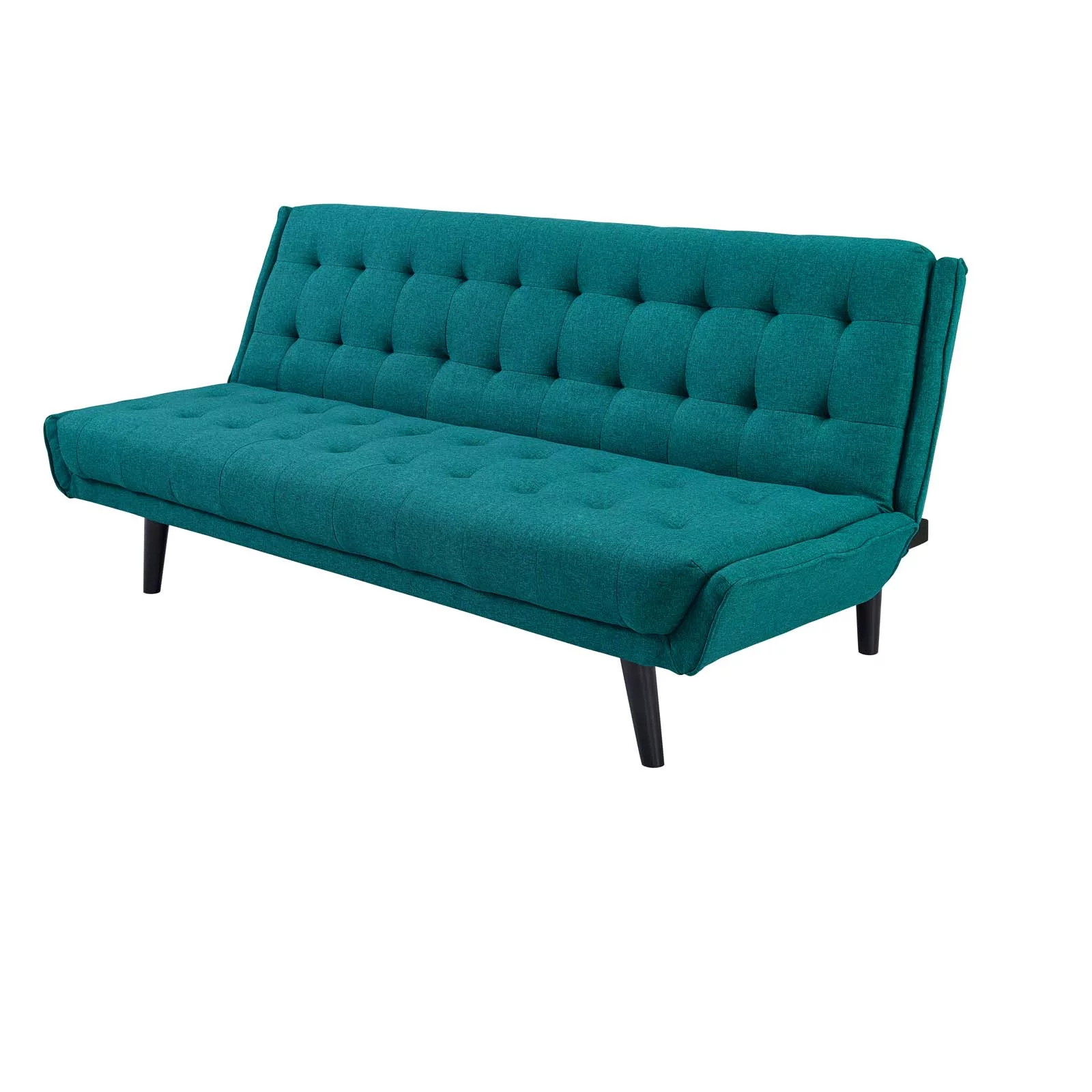 Modern Contemporary Urban Design Living Room Lounge Club Lobby Tufted Sofa Bed, Fabric, Aqua Blue