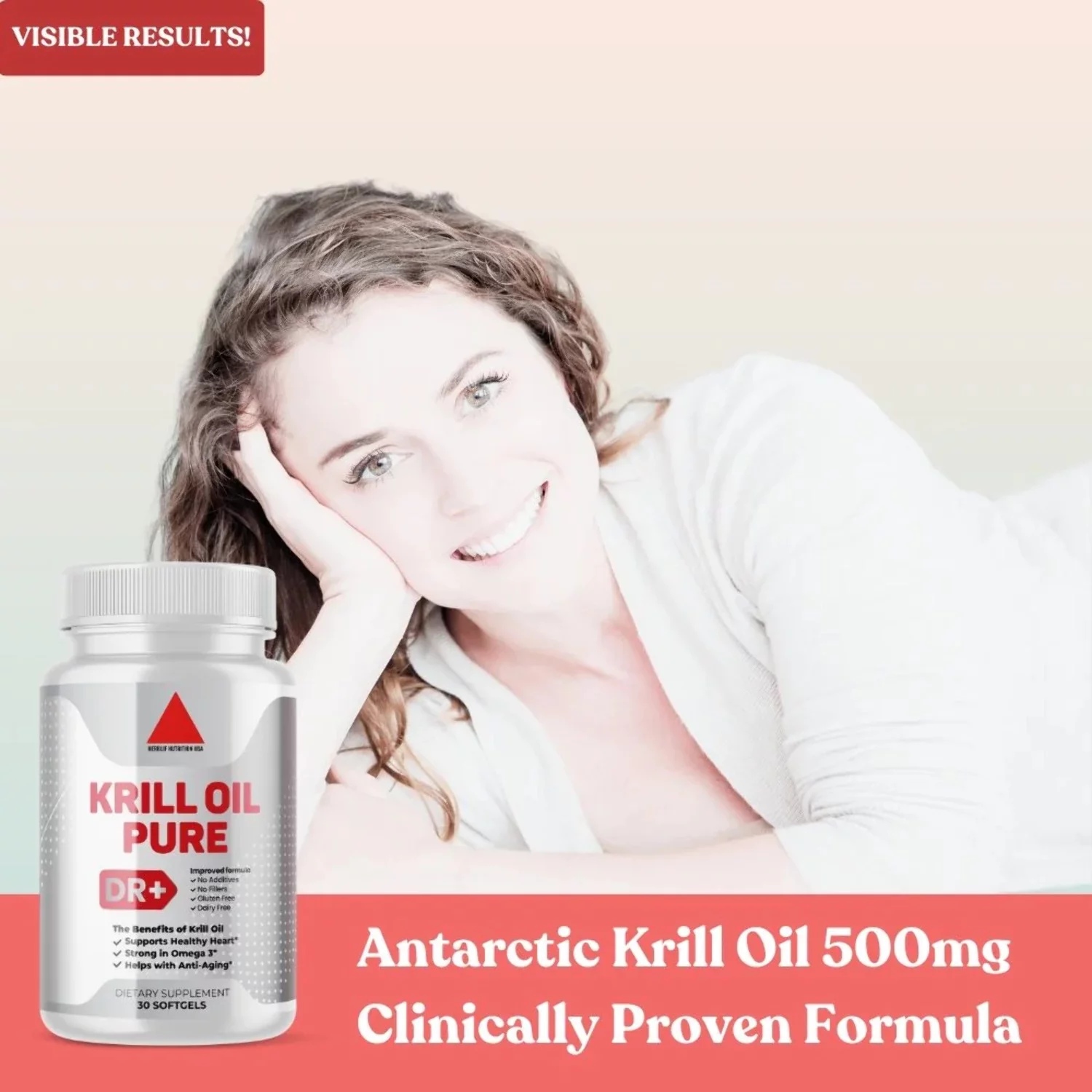 Omega-3 Antarctic Krill Oil 500mg - Heart health, Brain Function, Joint Flexibility | 3-Pack