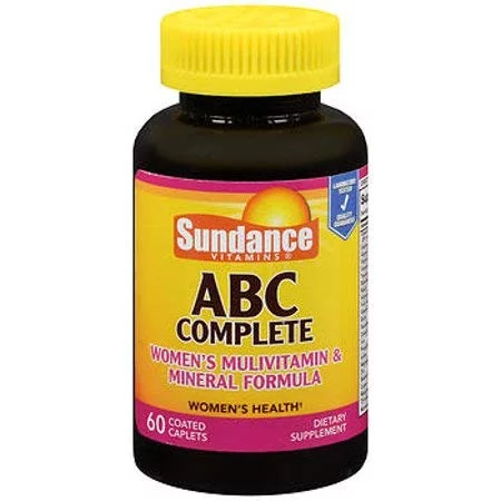 Sundance ABC Complete Women's Multivitamin & Mineral Formula, 60 Coated Caplets Per Bottle, 3 Pack
