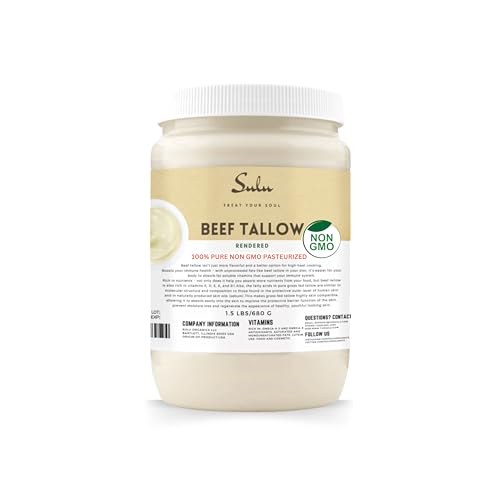 100% Pure Rendered NON GMO Beef Tallow-Food Grade- 7LBS