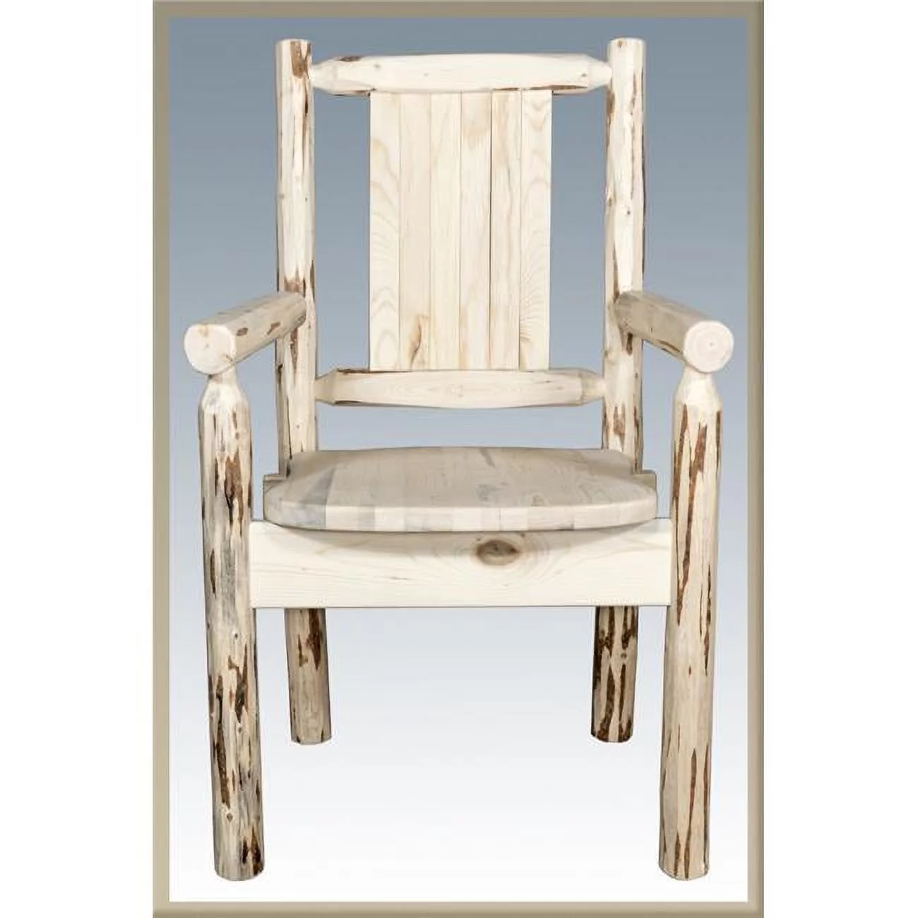 Captains Chair with Laser Engraved Wolf Design