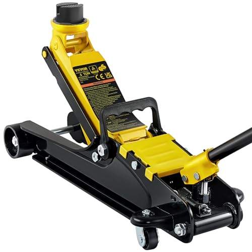 VEVOR 2.5 Ton Low Profile, Heavy-Duty Steel Racing Floor Jack with Single Piston Lift Pump, Lifting Range 3.35