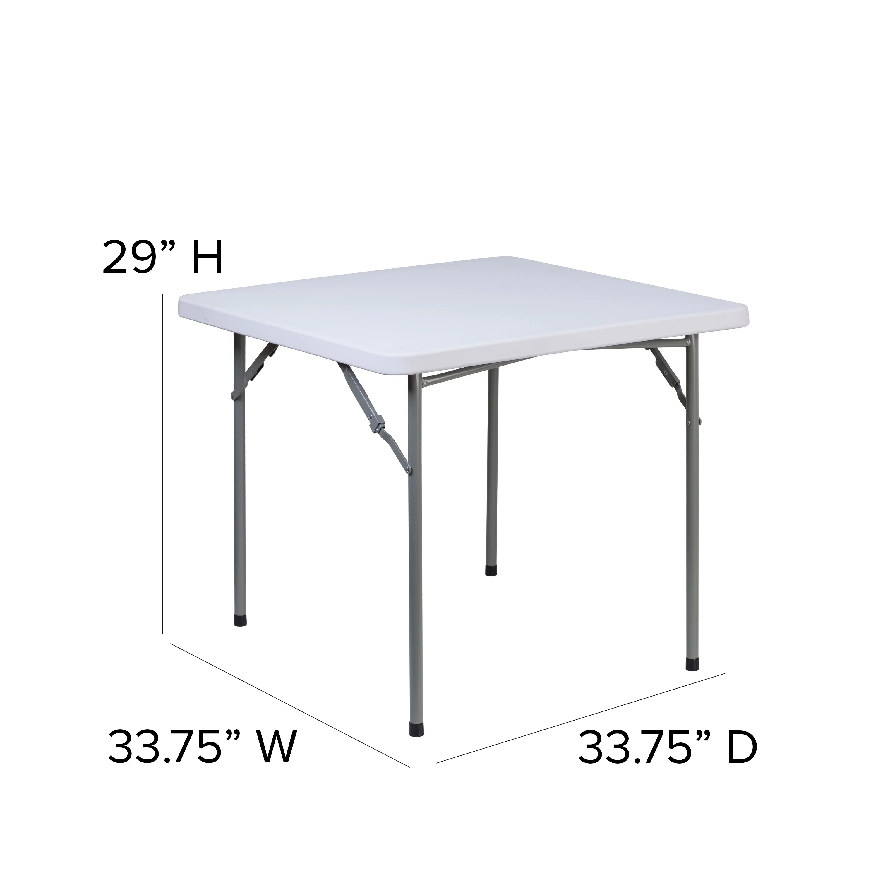 Flash Furniture 2.81-Foot Square Granite White Plastic Folding Table