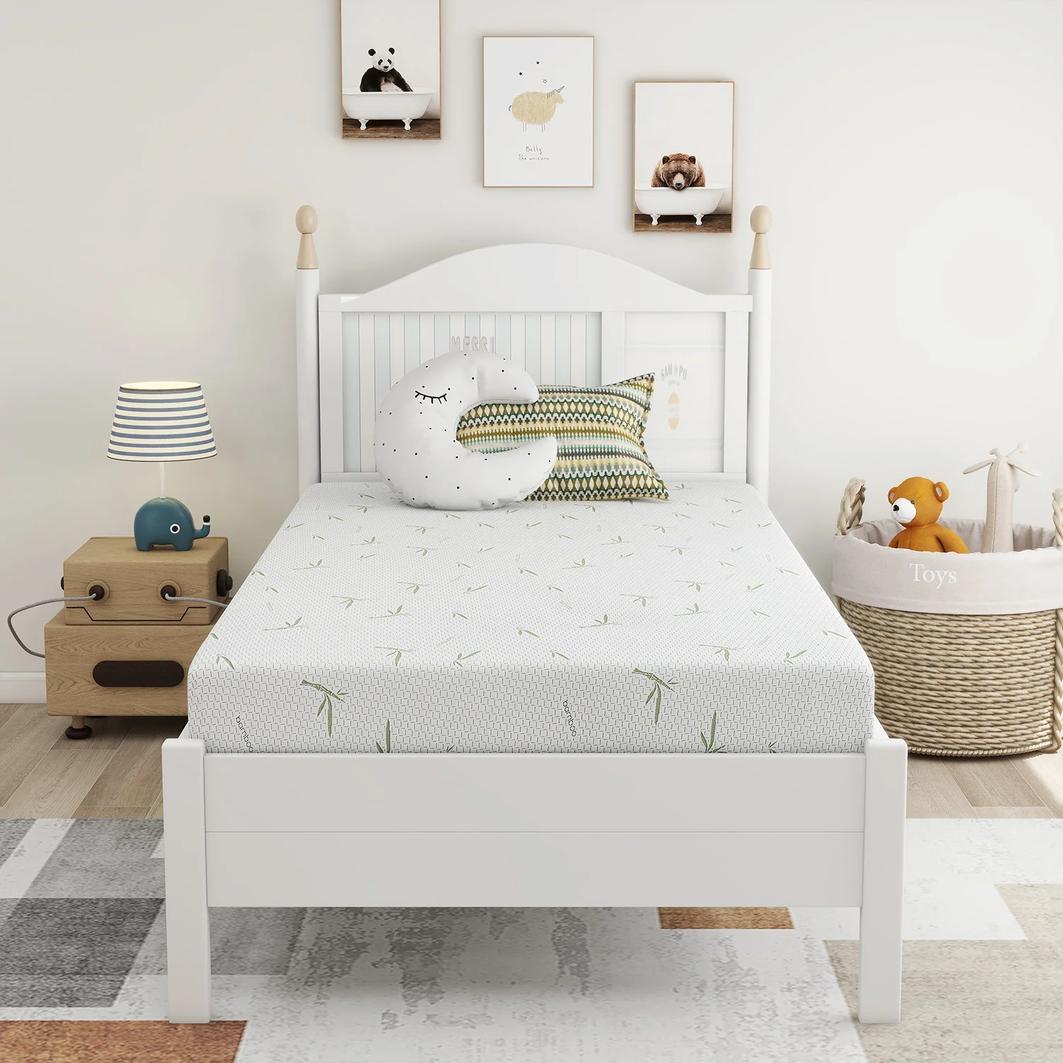 6 inch King Mattress in a Box,Memory Foam Mattress with Bamboo Cover,Made in USA