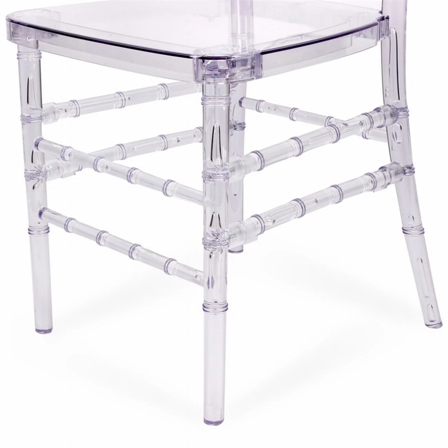 FOH Upgraded 4Pcs Cross Back Stacking In Clear Crystal Chiavari Ghost Chairs, Stackable Transparent Elegant Party Event Wedding Chairs, Reception Dining Side Clear Chairs
