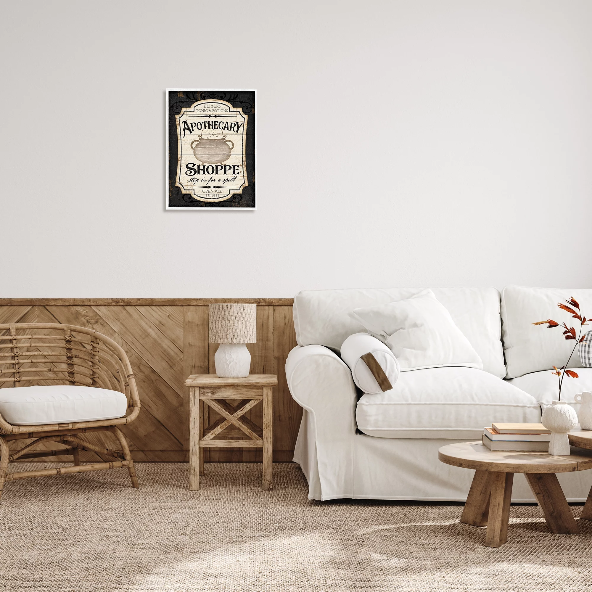 Stupell Industries Apothecary Shoppe Spooky Halloween Sign Witch Potion Cauldron, 16 x 20, Design by Jennifer Pugh