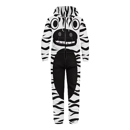 chaqlin Adult Onesie Hooded One-Piece Pajama Zipper Jumpsuits for Men and Women Halloween Party Costume