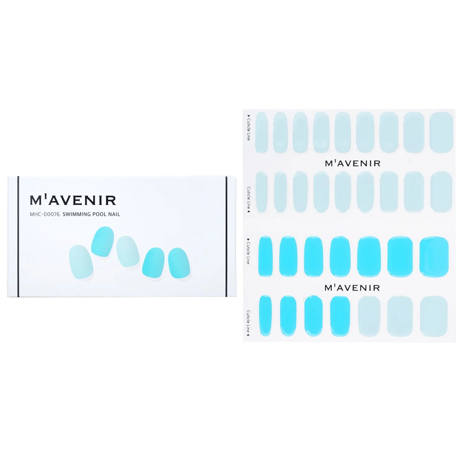 Mavenir Nail Sticker (Blue) - # Blue Leaf Nail  32pcs