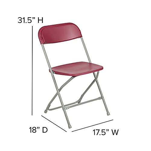EMMA + OLIVER Set of 2 Plastic Folding Chairs - 650 LB Weight Capacity Lightweight Stackable Folding Chair in White