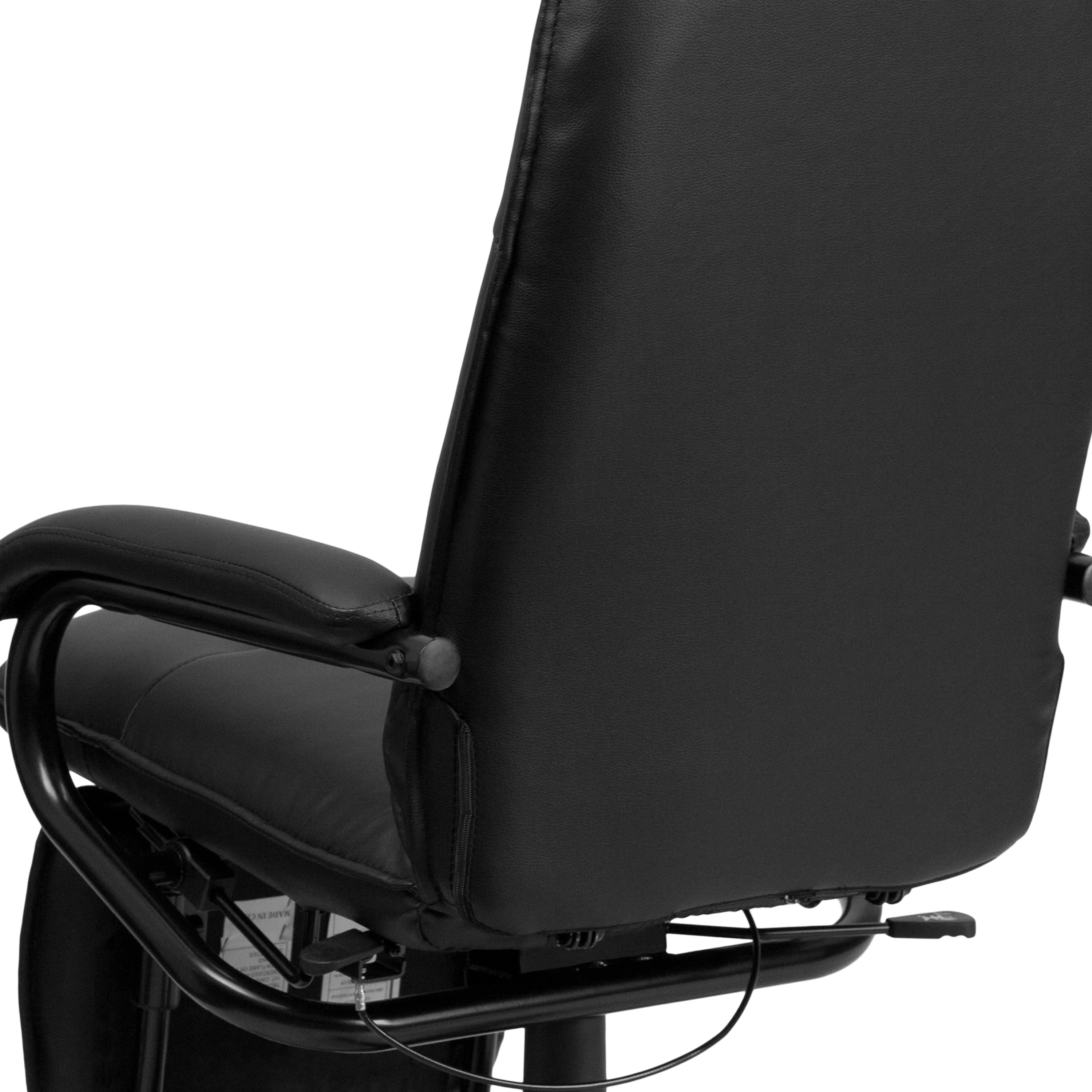 BizChair High Back Black LeatherSoft Executive Reclining Ergonomic Swivel Office Chair with Arms
