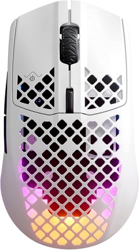 SteelSeries Aerox 3 Wireless - Holey RGB Gaming Mouse - Ultra-lightweight Water Resistant Design - 18K DPI TrueMove Air Optical Sensor- Onyx
