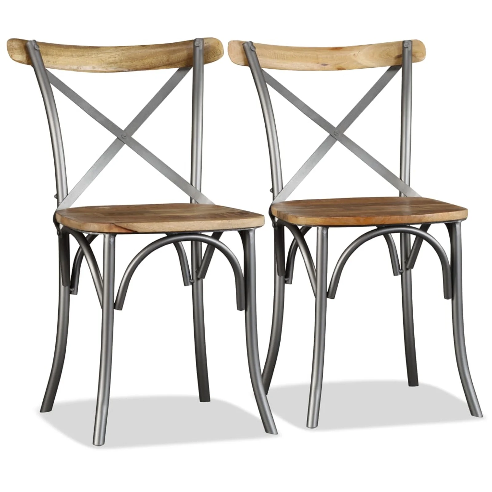 Tomshoo Dining Chairs 2 pcs Solid Mango Wood