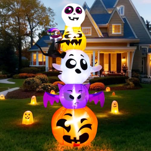 Meland Halloween Decorations Outdoor Inflatable - 8FT Halloween Inflatable Outdoor Decorations with Built-in LED Light,Inflatable Halloween Decorations for Yard Lawn Garden
