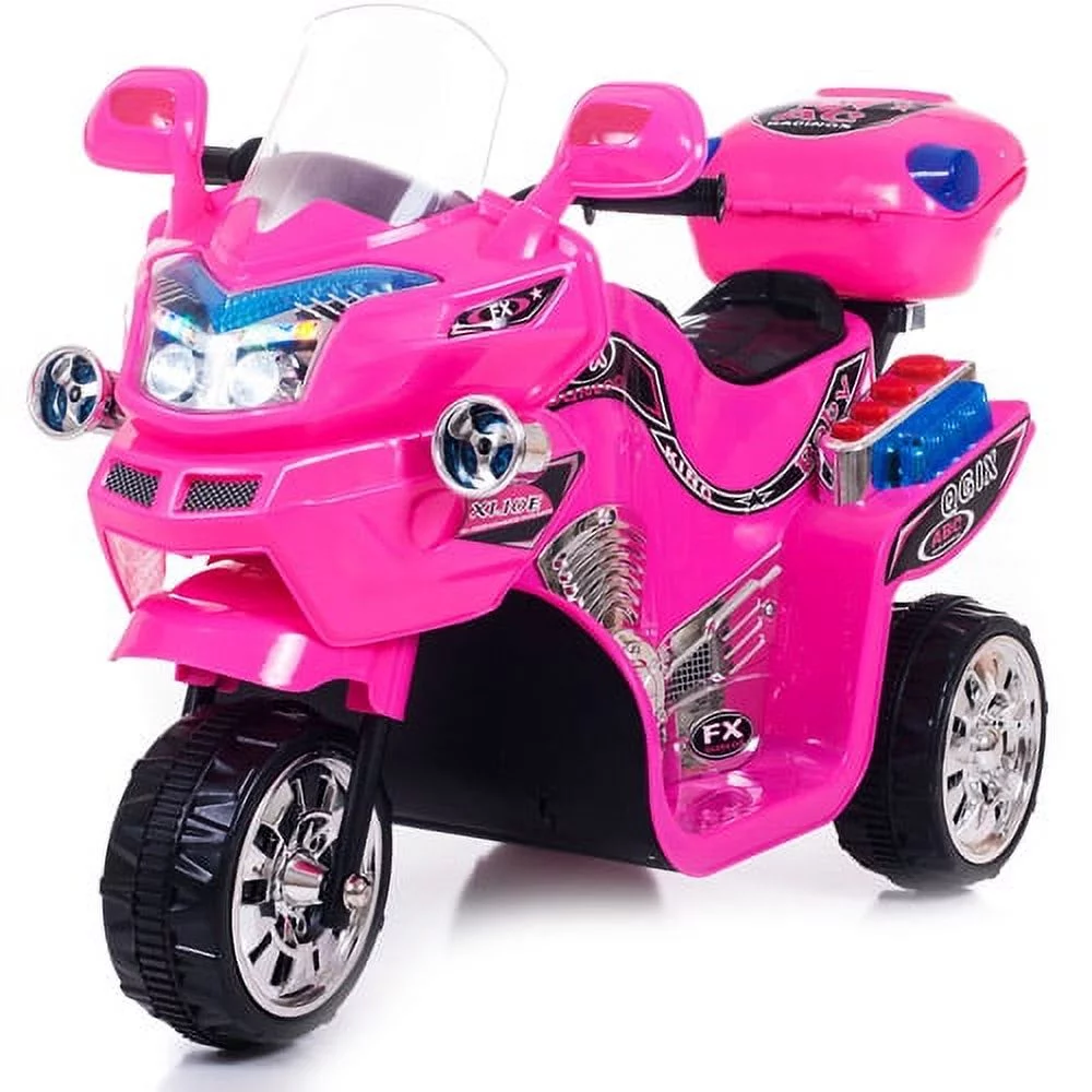 3 Wheel Motorcycle, Ride on Toy for Kids by Rockin' Rollers – Battery Powered Ride on Toys for Boys and Girls, 2 - 5 Year Old - FX Pink