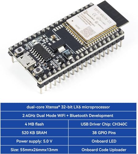 SunFounder ESP32 Ultimate Starter Kit (Compatible with Arduino) ESP32CAM, RoHS Compliant, Python C Scratch, Video Courses, IoT for Beginners Engineers, ESP32-WROOM-32E Board & Battery Included