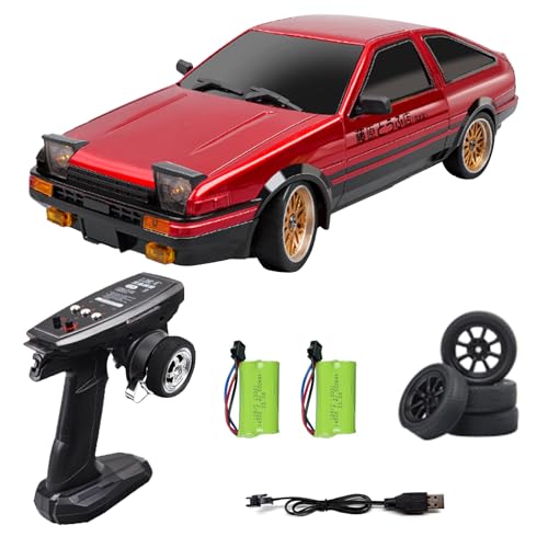LD1899 1/18 RC Drift Car GTR R34 2.4GHz RWD with Gyroscope on-Road Alloy Body Shell Racing Cars Radio Control (Blue)