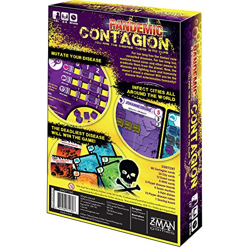 Pandemic Contagion Board Game - Become the Disease in This Standalone Strategy Game! Cooperative Game for Kids & Adults, Ages 13+, 2-5 Players, 30 Minute Playtime, Made by Z-Man Games
