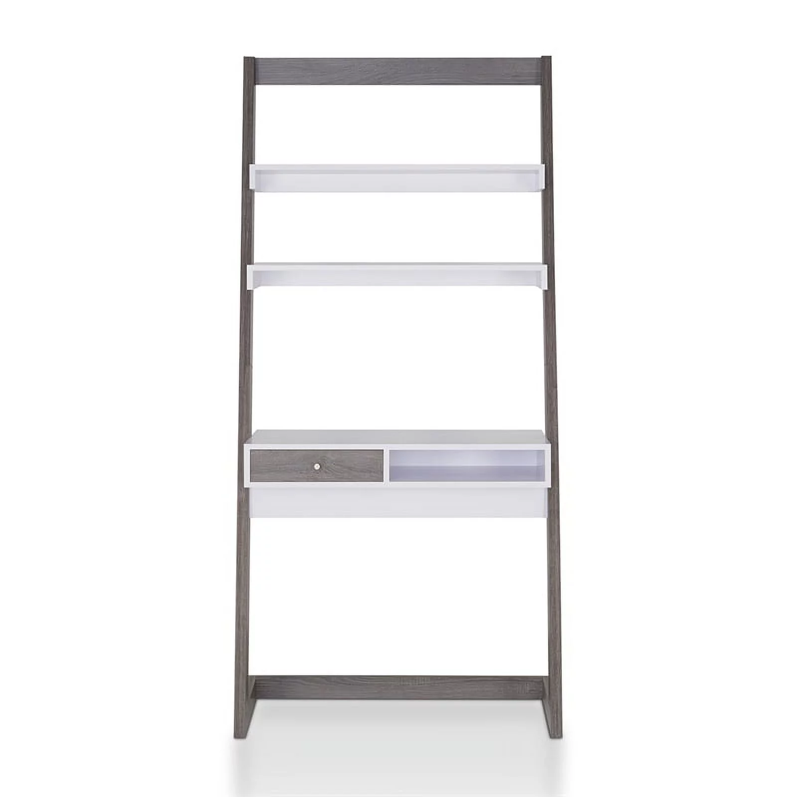 Furniture of America Lazlo Wood Writing Desk with Shelves in Distressed Gray