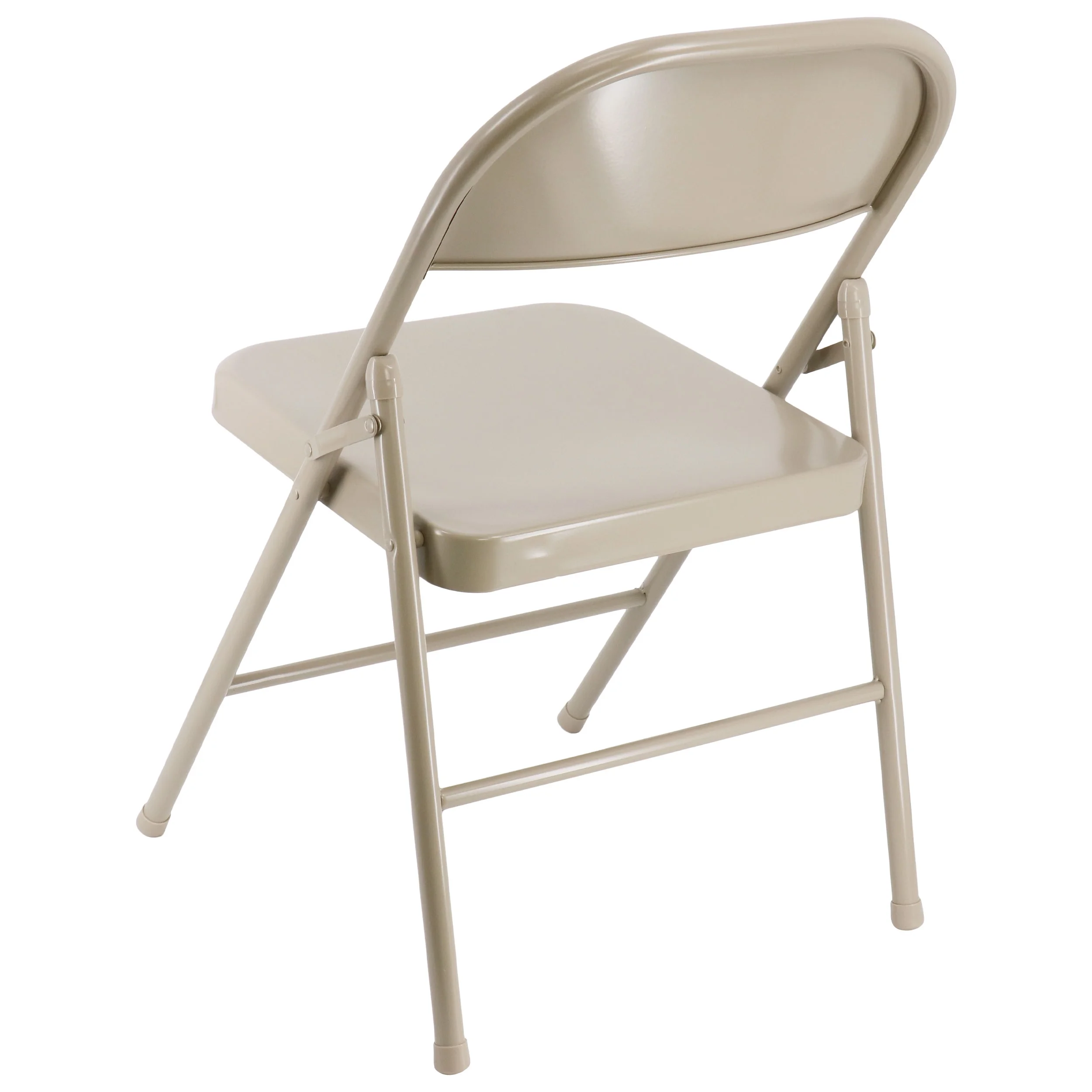 Elama 4 Piece for Indoor and Outdoor Metal Folding Dinner Chairs in Beige