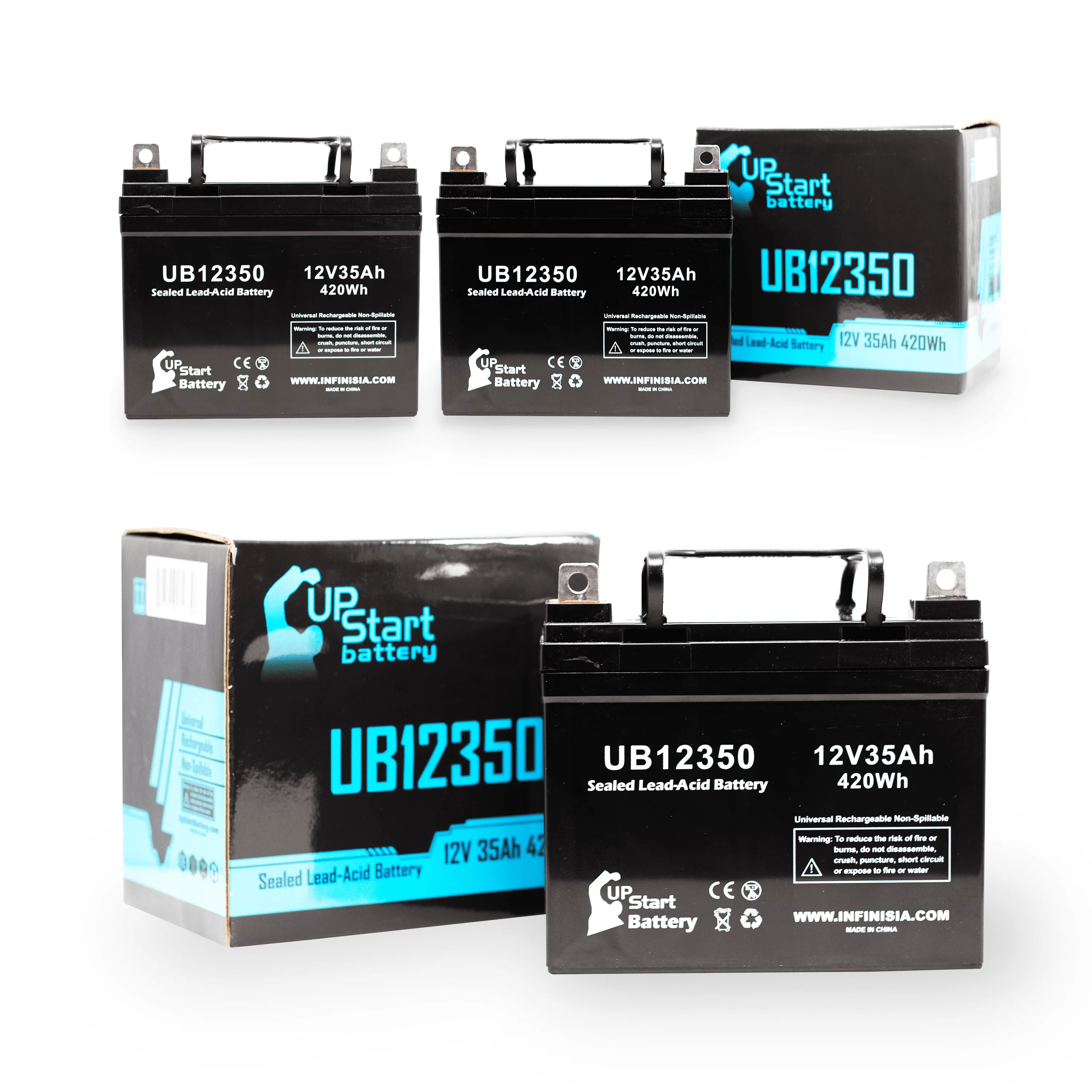 3x Pack - Compatible Suntech Regent3&4(newseries) Battery - Replacement UB12350 Universal Sealed Lead Acid Battery (12V, 35Ah, 35000mAh, L1 Terminal, AGM, SLA)