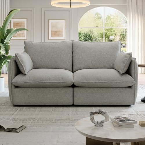 Cloud Modular Sectional Sofa, Waterproof Down Filled Sectional Sofas, High Backrest V Shaped 5 Seater Sectional Couches for Living Room, Modern Modular Couch with Removable Cover, Dark Gray