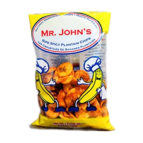 MR. JOHN'S Ripe Spicy Plantain Chips - Chewy & Crunchy - Gluten Free, Natural Ingredients & MSG Free (150gm, 5 Pack)
