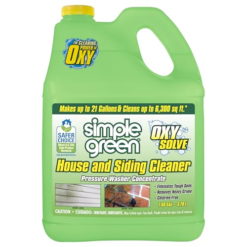 Oxy Solve House and Siding Pressure Washer Cleaner - Removes Stains from Mold & Mildew on Vinyl, Aluminum, Wood, Brick, Stucco - Concentrate 1 Gal.