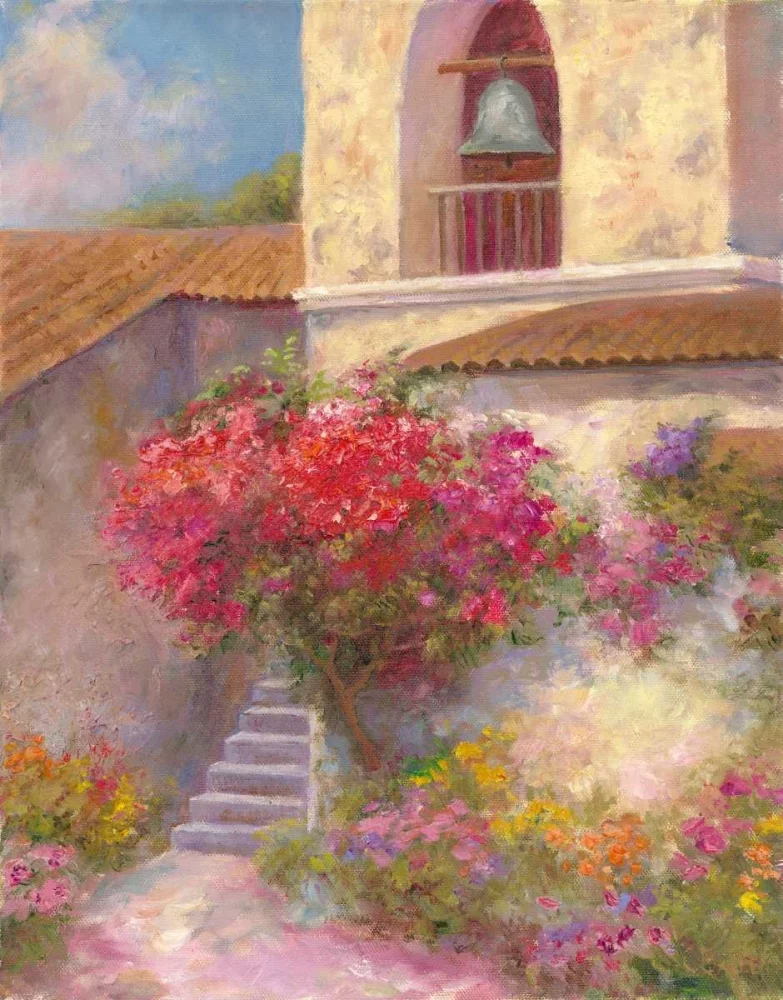 Bailey, Carol 20x24 Black Ornate Wood Framed with Double Matting Museum Art Print Titled - Mission Bell