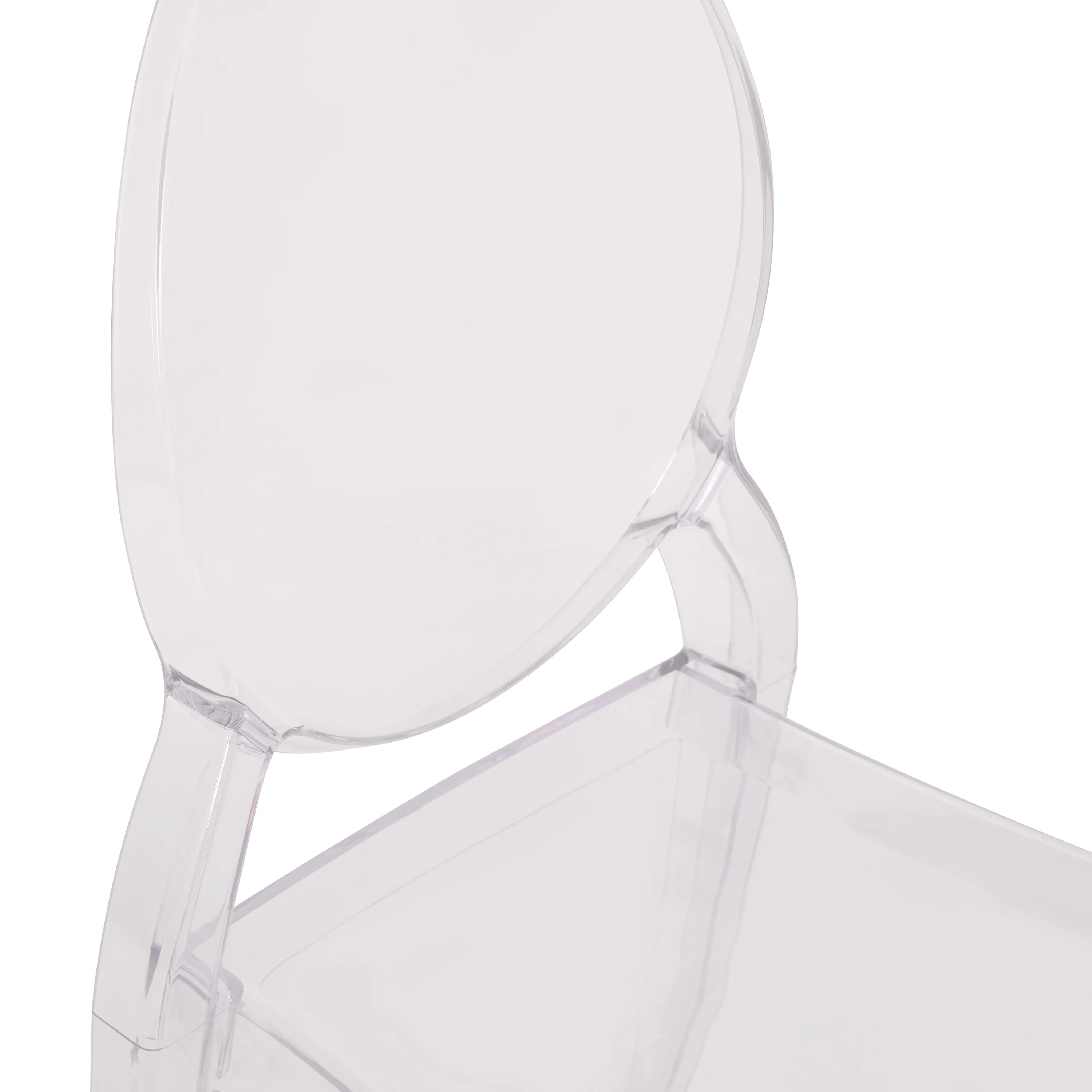 Flash Furniture Revna Series Ghost Chair, Set of 4, Clear Plastic