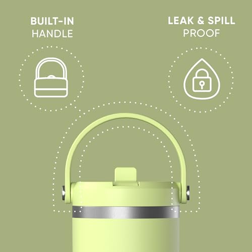 Hydrapeak Nomad 24 oz Tumbler with Handle and Straw Lid, Leakproof, Double Insulated, 24oz Cup Stainless Steel (Blush)