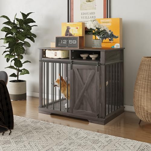 Aoowow Large Double Dog Crate Furniture 72.4