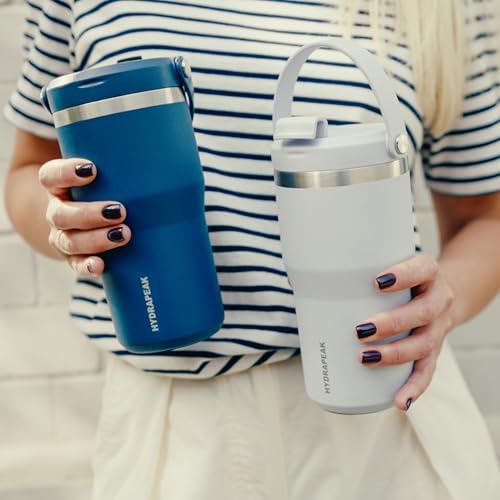 Hydrapeak Nomad 24 oz Tumbler with Handle and Straw Lid, Leakproof, Double Insulated, 24oz Cup Stainless Steel (Blush)