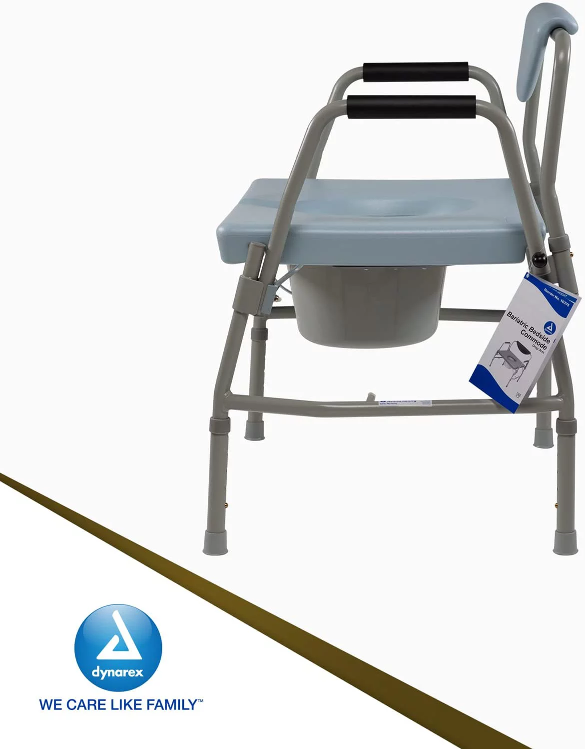 Deluxe Bariatric Drop-Arm Commode 1000lb Capacity by Dynarex