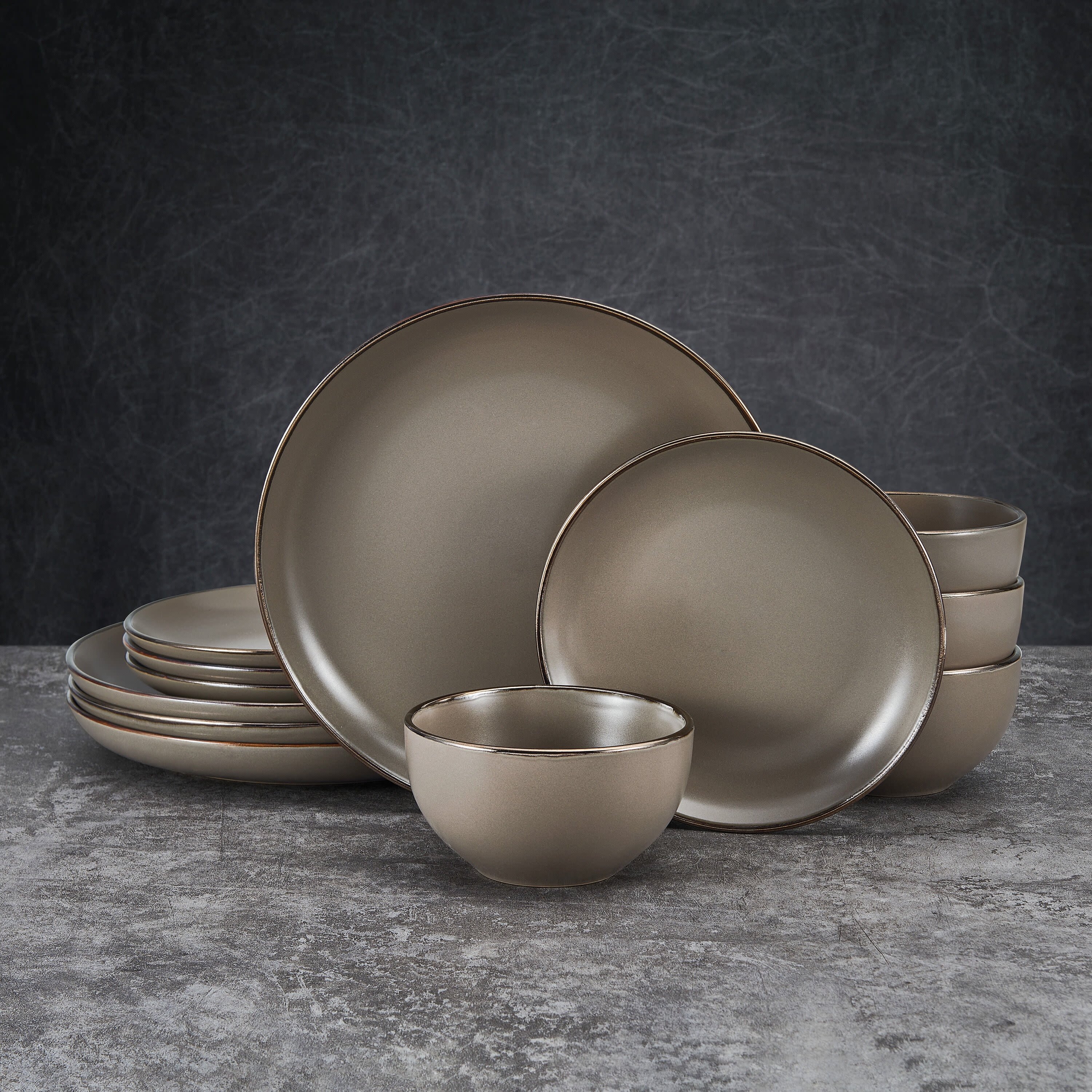 Pfaltzgraff Hadlee 12-piece Dinnerware set Stoneware in Gray