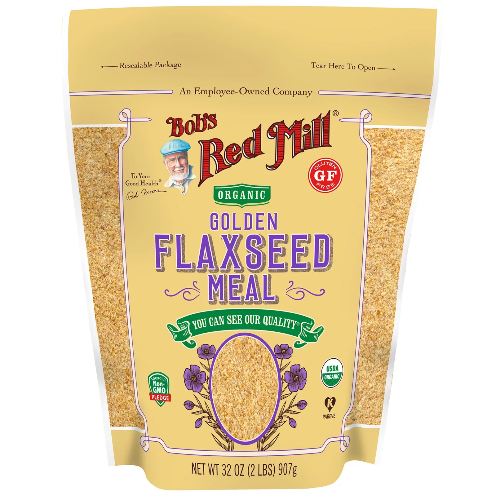 Bob's Red Mill, Organic Golden Flaxseed Meal, 32 oz (Pack of 2)